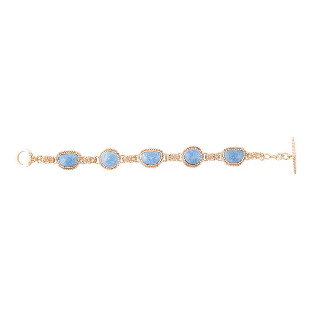 Roped Denim Blue Lapis Golden Link Bracelet - Barse Jewelry - Flyclothing LLC