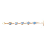 Roped Denim Blue Lapis Golden Link Bracelet - Barse Jewelry