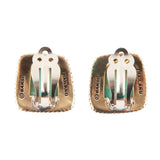 Roped Blue Turquoise Golden Clip Earrings - Barse Jewelry
