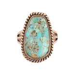 Roped Blue Turquoise Golden Ring - Barse Jewelry - Flyclothing LLC