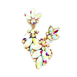 Rosa Crystal Marquise Ornate Floral Evening Earrings - Madeline Love - Flyclothing LLC