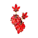 Rosa Crystal Marquise Ornate Floral Evening Earrings - Madeline Love - Flyclothing LLC
