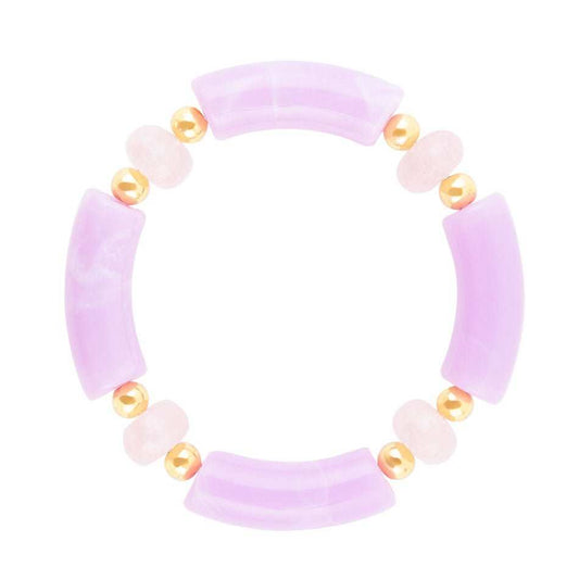 Rose Quartz Lilac Stretch Bracelet - Barse Jewelry - Flyclothing LLC