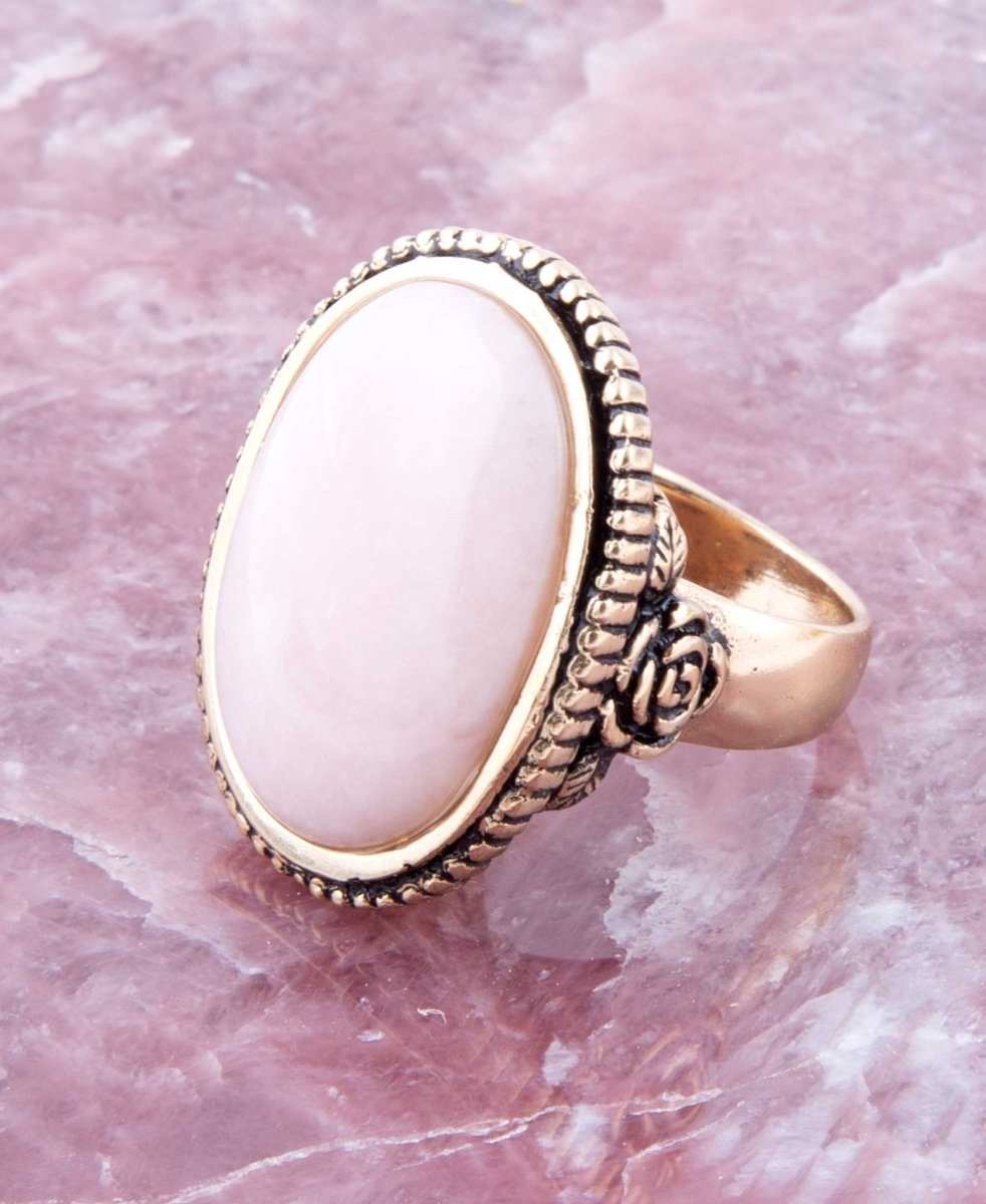 Rosie Pink Opal and Golden Bronze Ring - Barse Jewelry - Flyclothing LLC