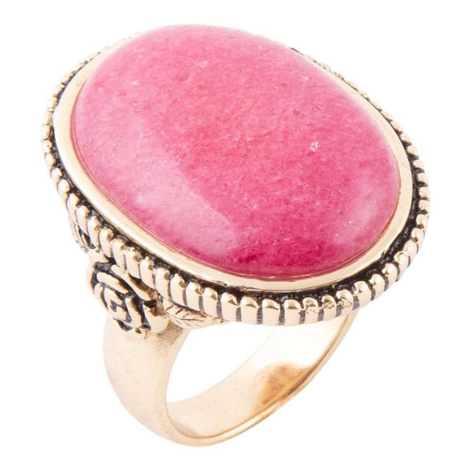 Rosie Pink Rhodonite and Golden Bronze Ring - Barse Jewelry - Flyclothing LLC