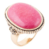 Rosie Pink Rhodonite and Golden Bronze Ring