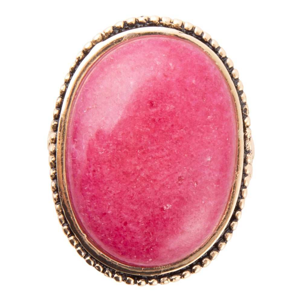 Rosie Pink Rhodonite and Golden Bronze Ring - Barse Jewelry - Flyclothing LLC