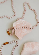 Pure Gemstone + Natural Rose Quartz || Beaded Necklace - CanyonLeaf - Flyclothing LLC