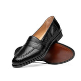 14-202-BLK ROSSI Teju Lizard Penny Loafer, Black - Zelli Italia - Flyclothing LLC