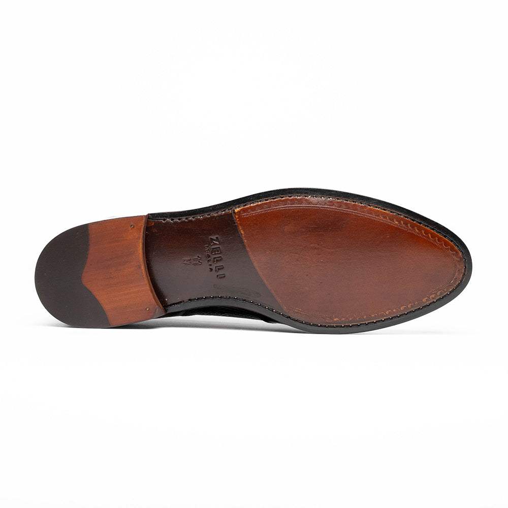 14-202-BLK ROSSI Teju Lizard Penny Loafer, Black - Zelli Italia - Flyclothing LLC