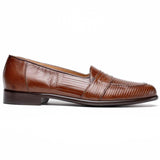 14-202-CGN ROSSI Teju Lizard Penny Loafer, Cognac - Zelli Italia - Flyclothing LLC