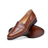 14-202-CGN ROSSI Teju Lizard Penny Loafer, Cognac - Zelli Italia - Flyclothing LLC