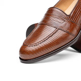14-202-CGN ROSSI Teju Lizard Penny Loafer, Cognac - Zelli Italia - Flyclothing LLC