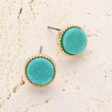 Round Druzy Stud Earrings - Madeline Love - Flyclothing LLC