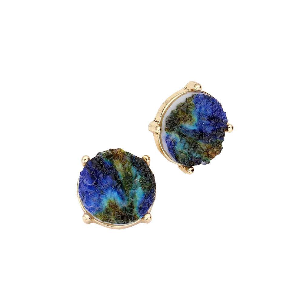 Round Druzy Stud Earrings - Madeline Love - Flyclothing LLC
