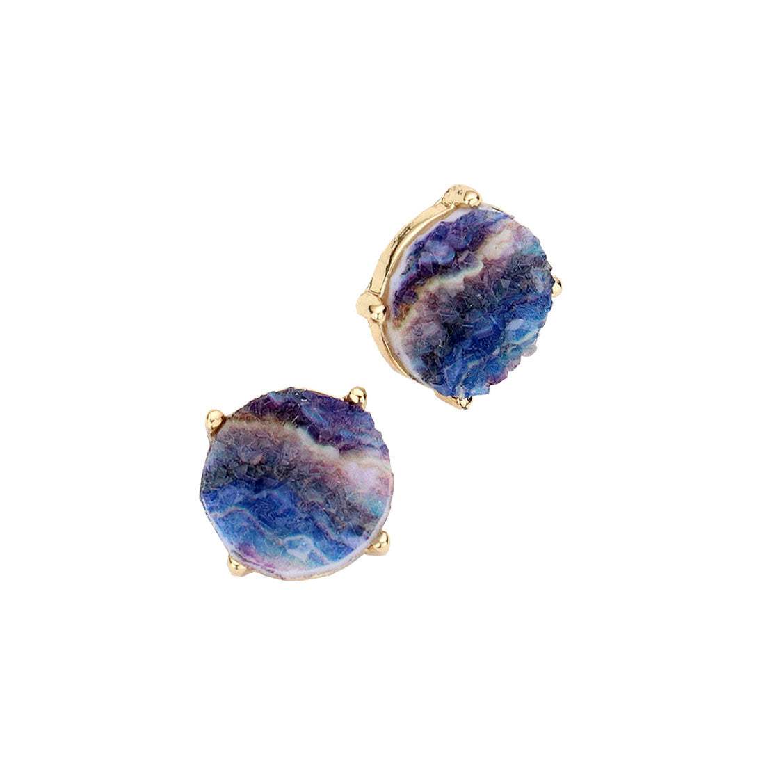 Round Druzy Stud Earrings - Madeline Love - Flyclothing LLC