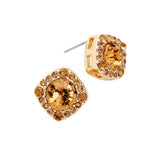 Round Glass Crystal Cut Quad Stud Earrings - Madeline Love - Flyclothing LLC