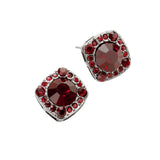 Round Glass Crystal Cut Quad Stud Earrings - Madeline Love - Flyclothing LLC