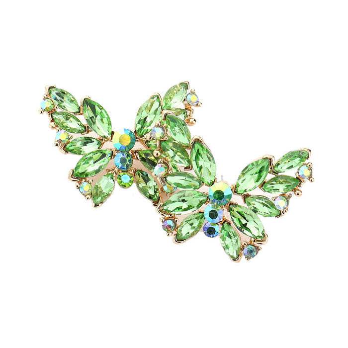 Round Marquise Stone Cluster Butterfly Evening Earrings - Madeline Love - Flyclothing LLC