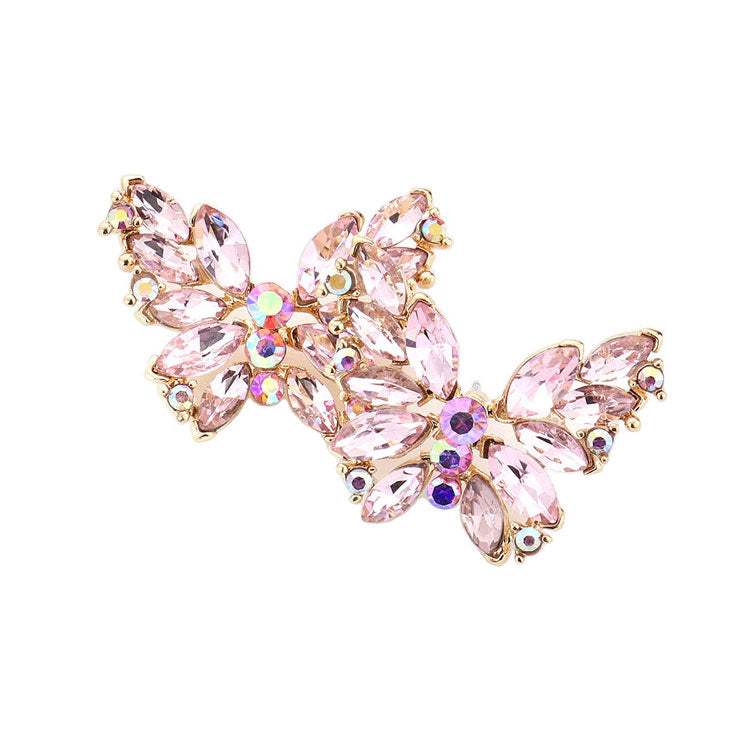 Round Marquise Stone Cluster Butterfly Evening Earrings - Madeline Love - Flyclothing LLC