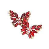 Round Marquise Stone Cluster Butterfly Evening Earrings - Madeline Love - Flyclothing LLC