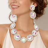 Round Oval Stone Accented Evening Necklace - Madeline Love - Flyclothing LLC