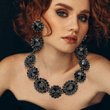 Round Oval Stone Accented Evening Necklace - Madeline Love - Flyclothing LLC