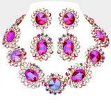 Round Oval Stone Accented Evening Necklace - Madeline Love - Flyclothing LLC
