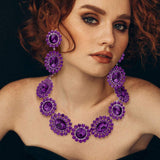 Round Oval Stone Accented Evening Necklace - Madeline Love - Flyclothing LLC