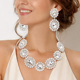 Round Oval Stone Accented Evening Necklace - Madeline Love - Flyclothing LLC