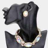 Round Stone Accented Evening Choker Necklace - Madeline Love - Flyclothing LLC