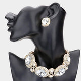 Round Stone Accented Evening Choker Necklace - Madeline Love - Flyclothing LLC