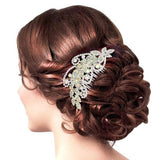 Round Stone Accented Rhinestone Wedding Bridal Hair Comb - Madeline Love - Flyclothing LLC