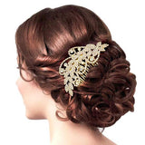 Round Stone Accented Rhinestone Wedding Bridal Hair Comb - Madeline Love - Flyclothing LLC