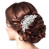 Round Stone Accented Rhinestone Wedding Bridal Hair Comb - Madeline Love - Flyclothing LLC