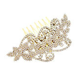 Round Stone Accented Rhinestone Wedding Bridal Hair Comb - Madeline Love - Flyclothing LLC