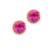 Round Stone Stud Evening Earrings - Madeline Love - Flyclothing LLC