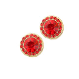 Round Stone Stud Evening Earrings - Madeline Love - Flyclothing LLC