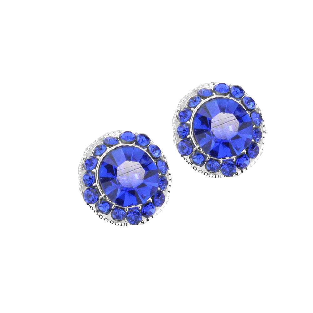 Round Stone Stud Evening Earrings - Madeline Love - Flyclothing LLC