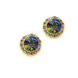 Round Stone Stud Evening Earrings - Madeline Love - Flyclothing LLC