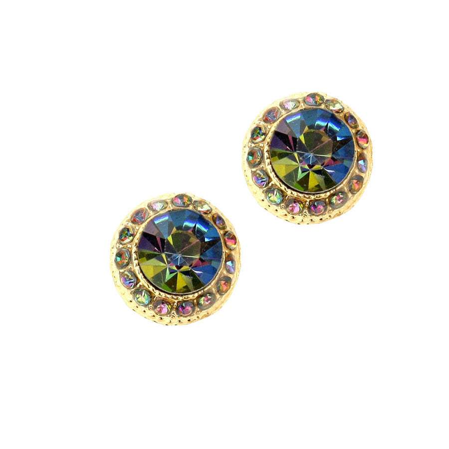 Round Stone Stud Evening Earrings - Madeline Love - Flyclothing LLC