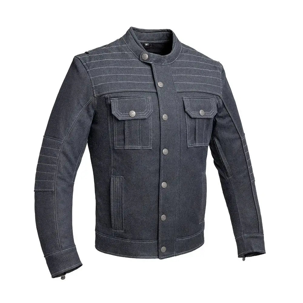 Rowdy Men's Thunder Denim Motorcycle Jacket - First Manufacturing Company - Flyclothing LLC