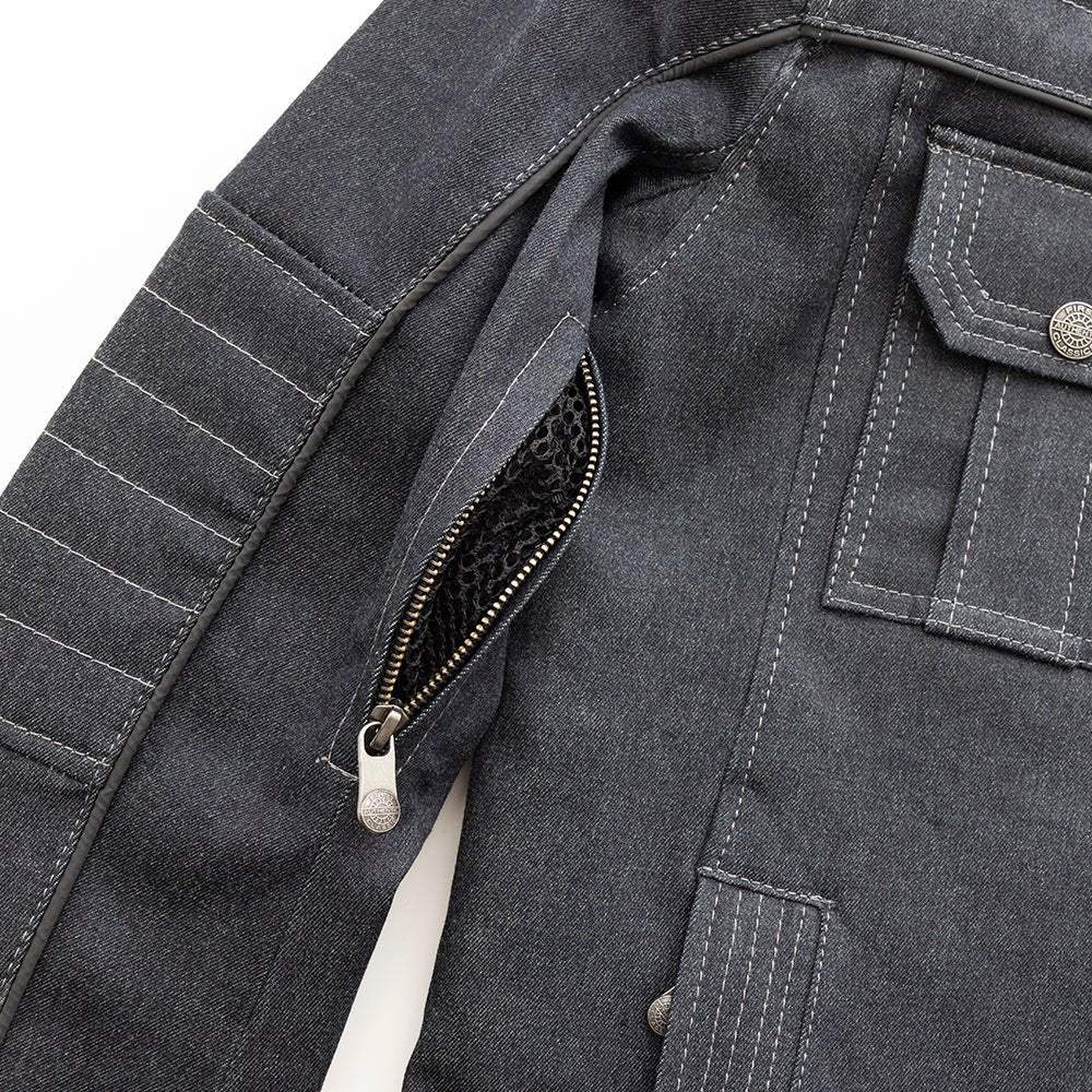 Rowdy Men's Thunder Denim Motorcycle Jacket - First Manufacturing Company - Flyclothing LLC