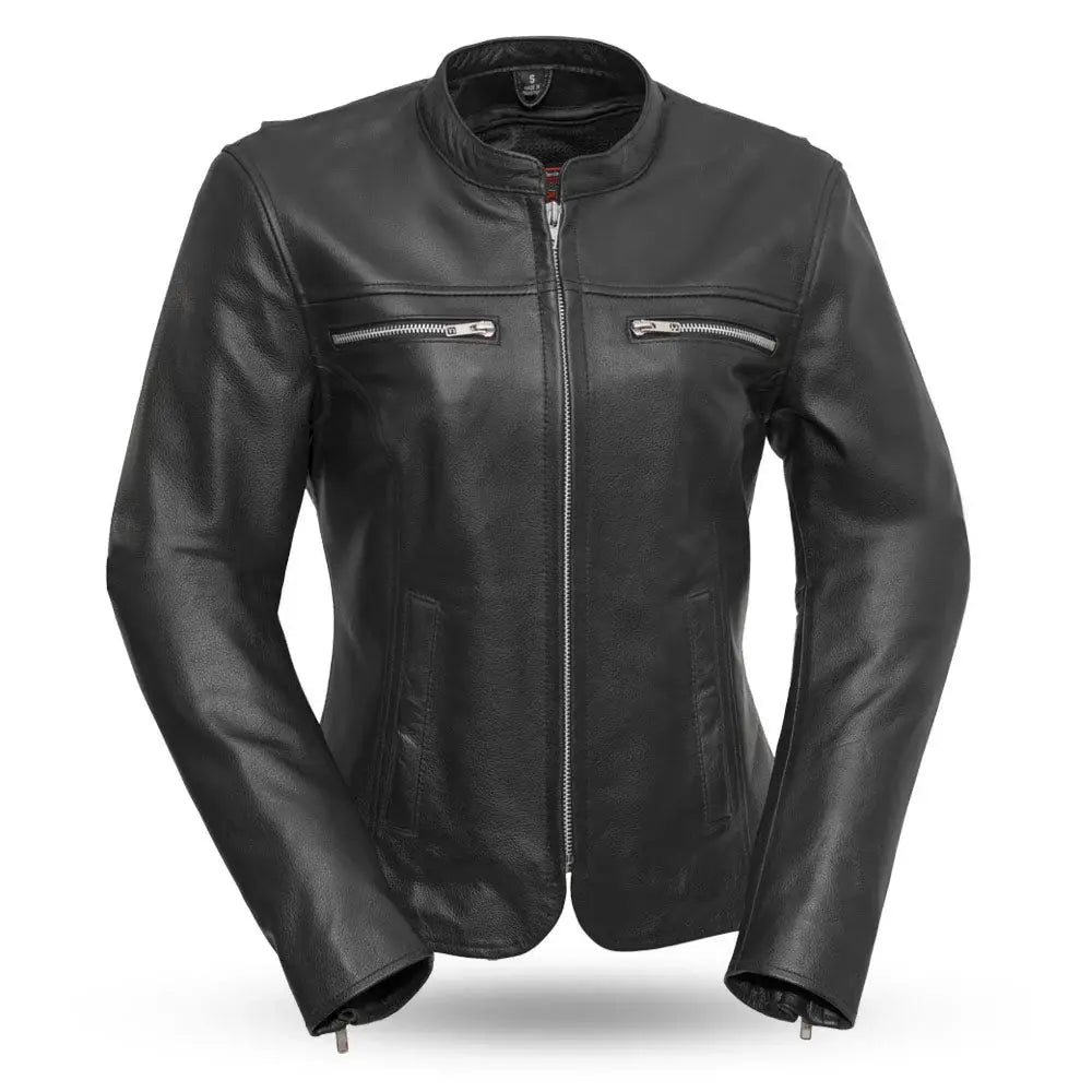 Roxy - Women's Leather Motorcycle Jacket - First Manufacturing Company - Flyclothing LLC