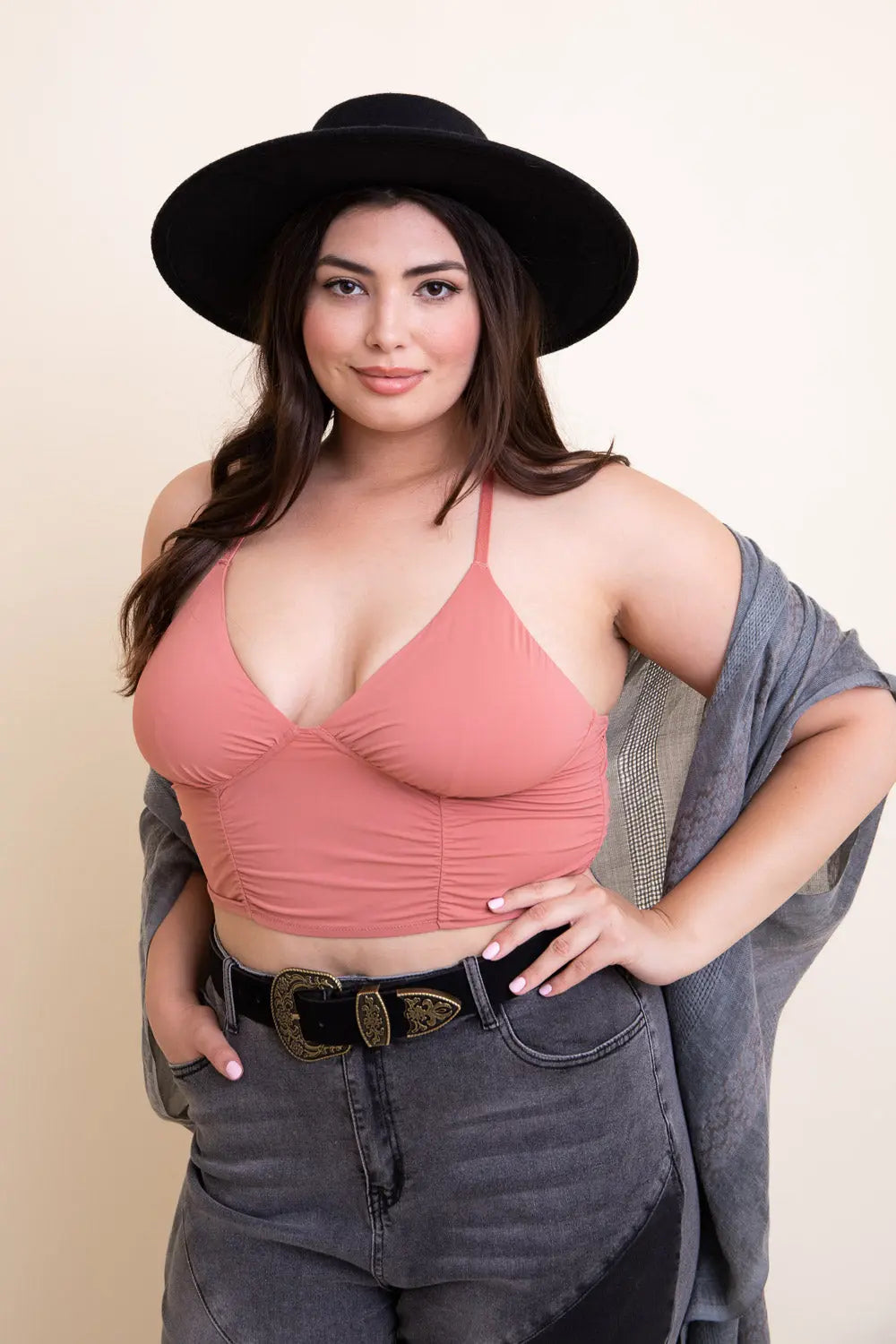 Ruched Bralette Plus - Boho Clothing and Accessories - Flyclothing LLC
