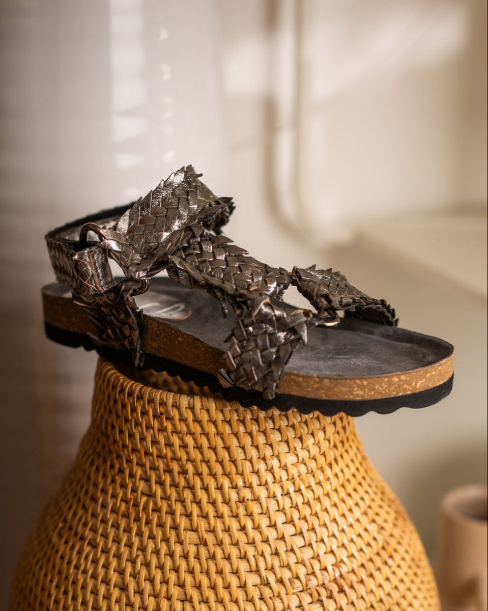 River Dance Woven Sandal in Pewter - Naughty Monkey
