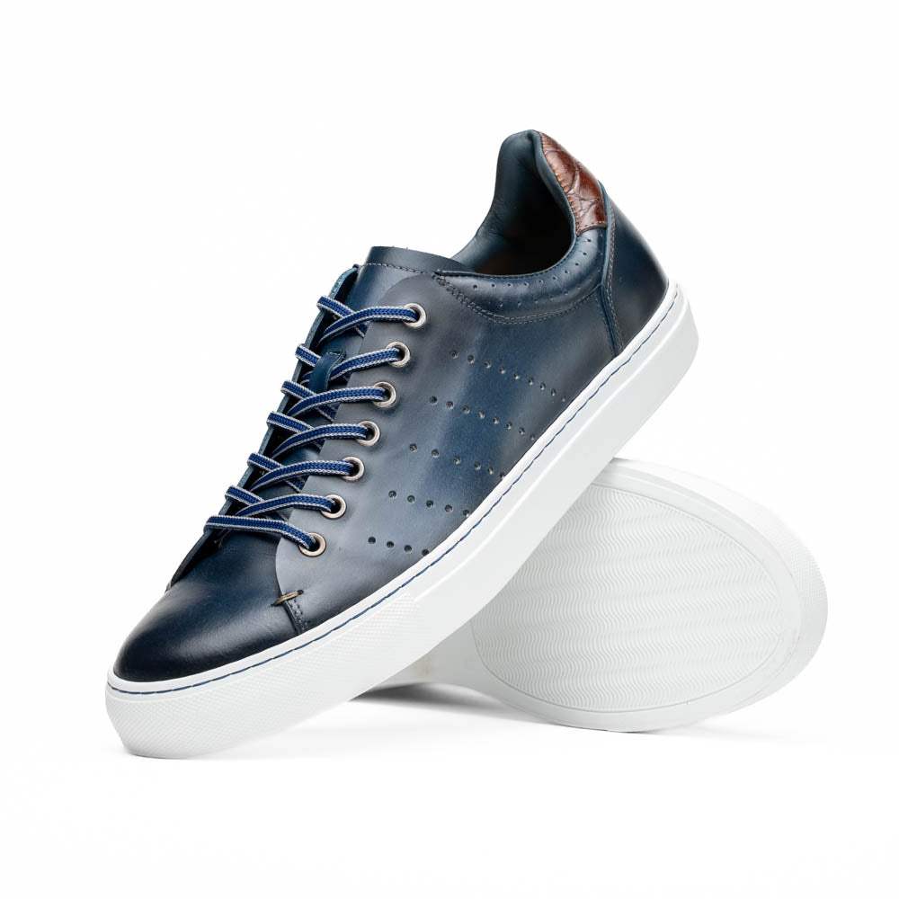 65-201-NVY RUSSO Burnished Italian Calfskin - Navy - Zelli Italia - Flyclothing LLC