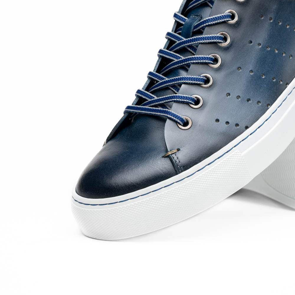 65-201-NVY RUSSO Burnished Italian Calfskin - Navy - Zelli Italia - Flyclothing LLC
