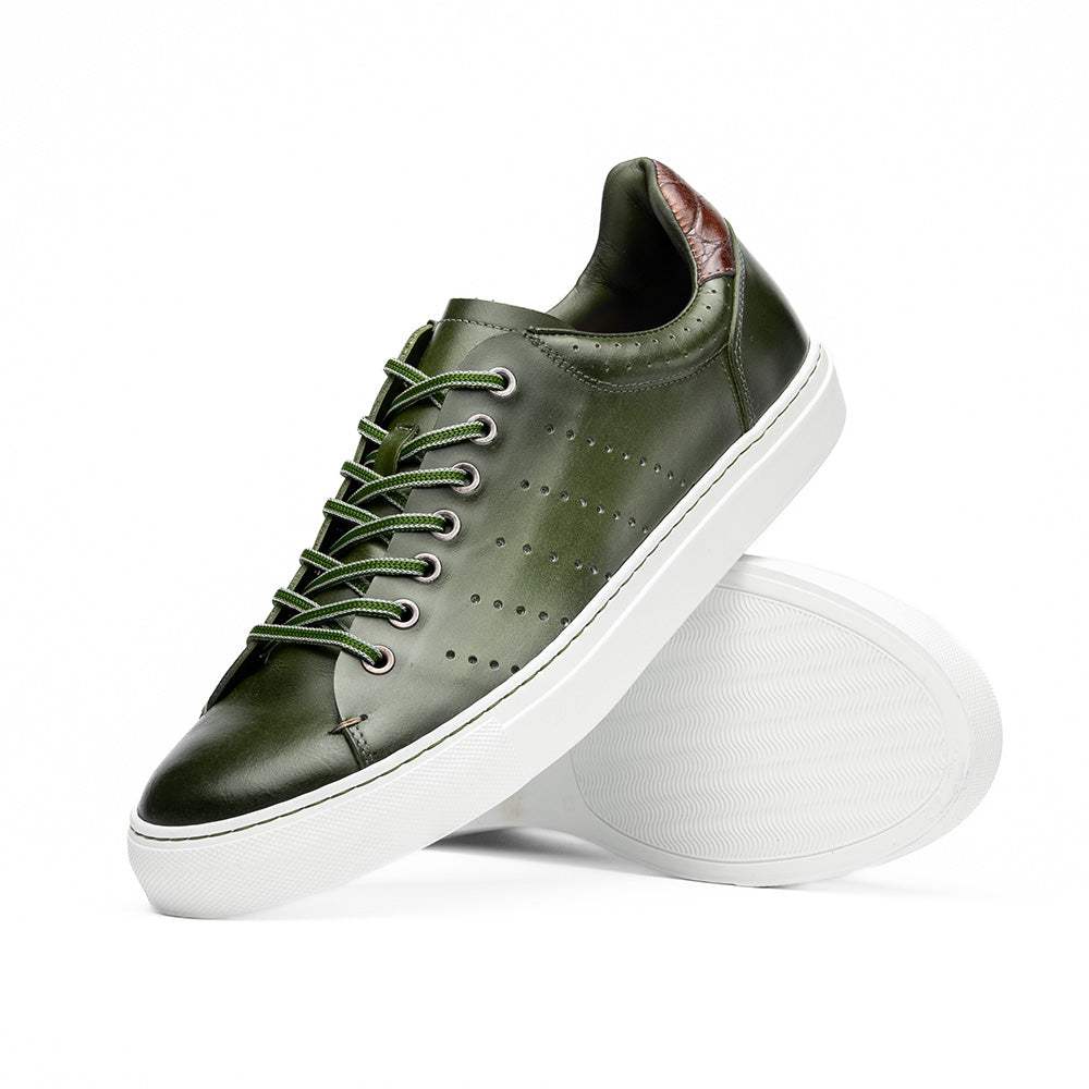 65-201-OLV RUSSO Burnished Italian Calfskin - Olive - Zelli Italia - Flyclothing LLC