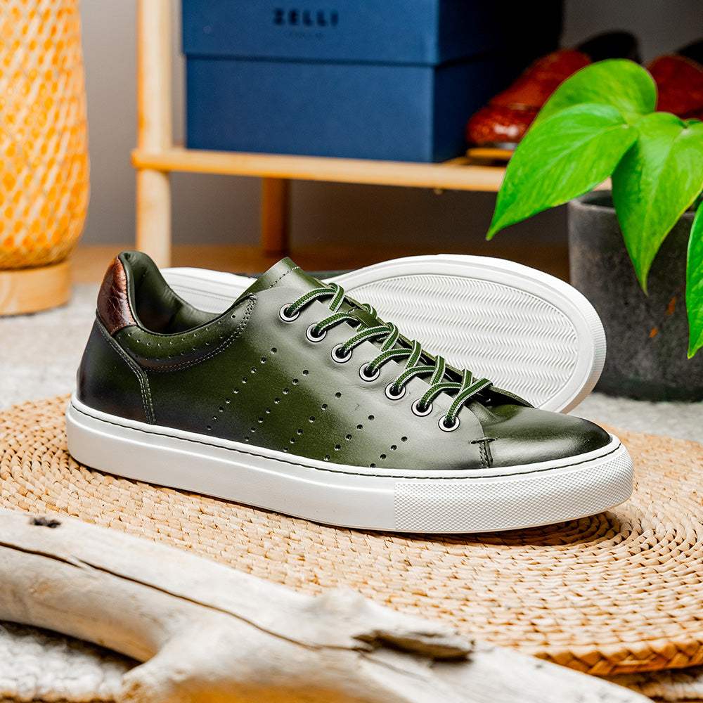 65-201-OLV RUSSO Burnished Italian Calfskin - Olive - Zelli Italia - Flyclothing LLC